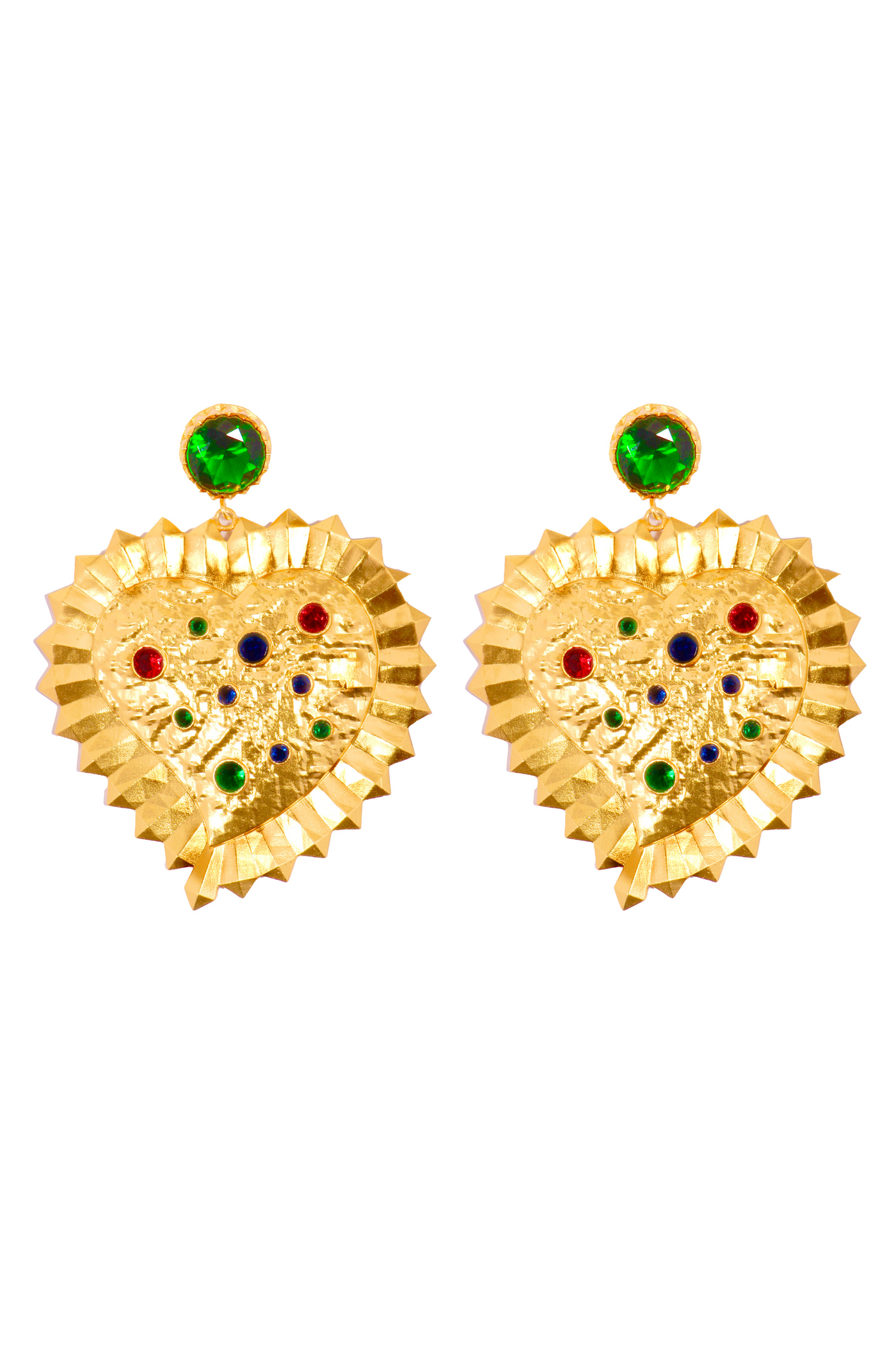 Mob Wife Studded Heart Earrings