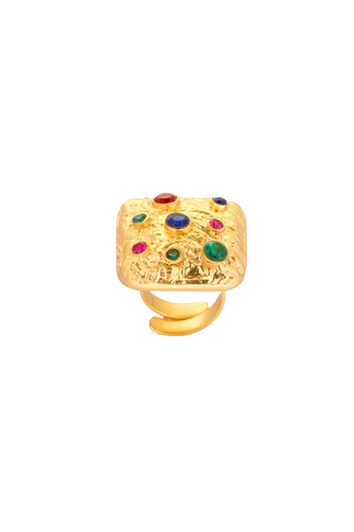 MNSH Mob Wife Studded Ring Gold Indian Designer Wear Melange Sngapore Online Shopping Gifting Womenswear