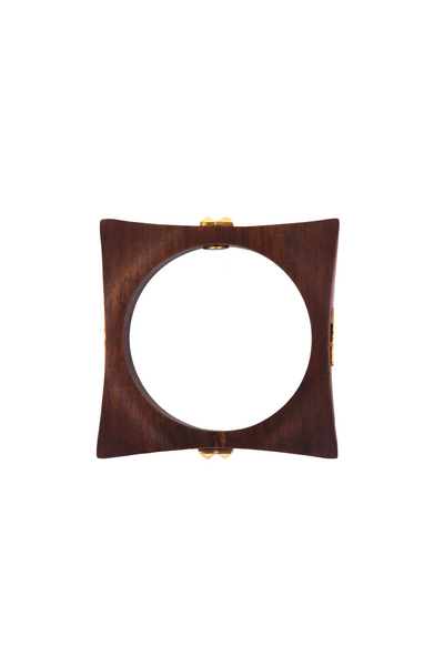 MNSH Nidar Shakti Bangle Wood Gold Melange Singapore Online Shopping Indian Designer Wear Resort Gifting Womenswear