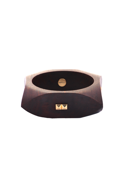 MNSH Nidar Shakti Bangle Wood Gold Melange Singapore Online Shopping Indian Designer Wear Resort Gifting Womenswear
