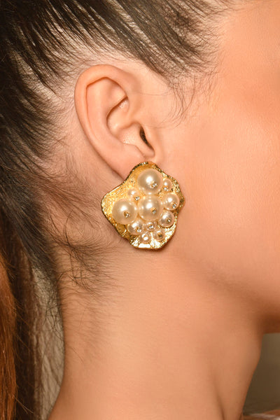 MNSH Pearl Diamond Earring indian designer wear online shopping melange singapore