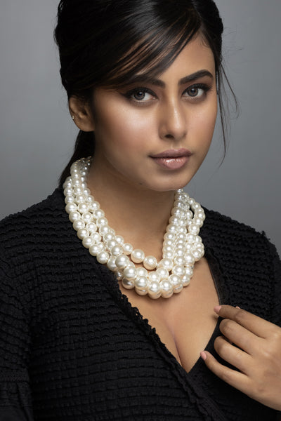 MNSH Pearl Twisted Necklace indian designer wear online shopping melange singapore