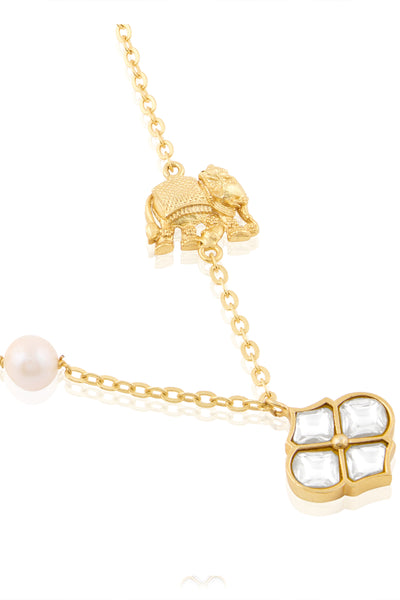 MNSH Polki Haathi Necklace indian designer wear online shopping melange singapore 