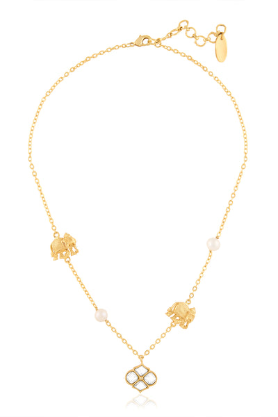 MNSH Polki Haathi Necklace indian designer wear online shopping melange singapore 