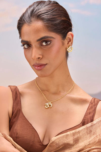 MNSH Polki Initial - K indian designer wear online shopping melange singapore 