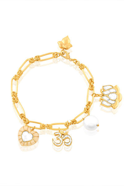 MNSH Shubh Polki Bracelet indian designer wear online shopping melange singapore 
