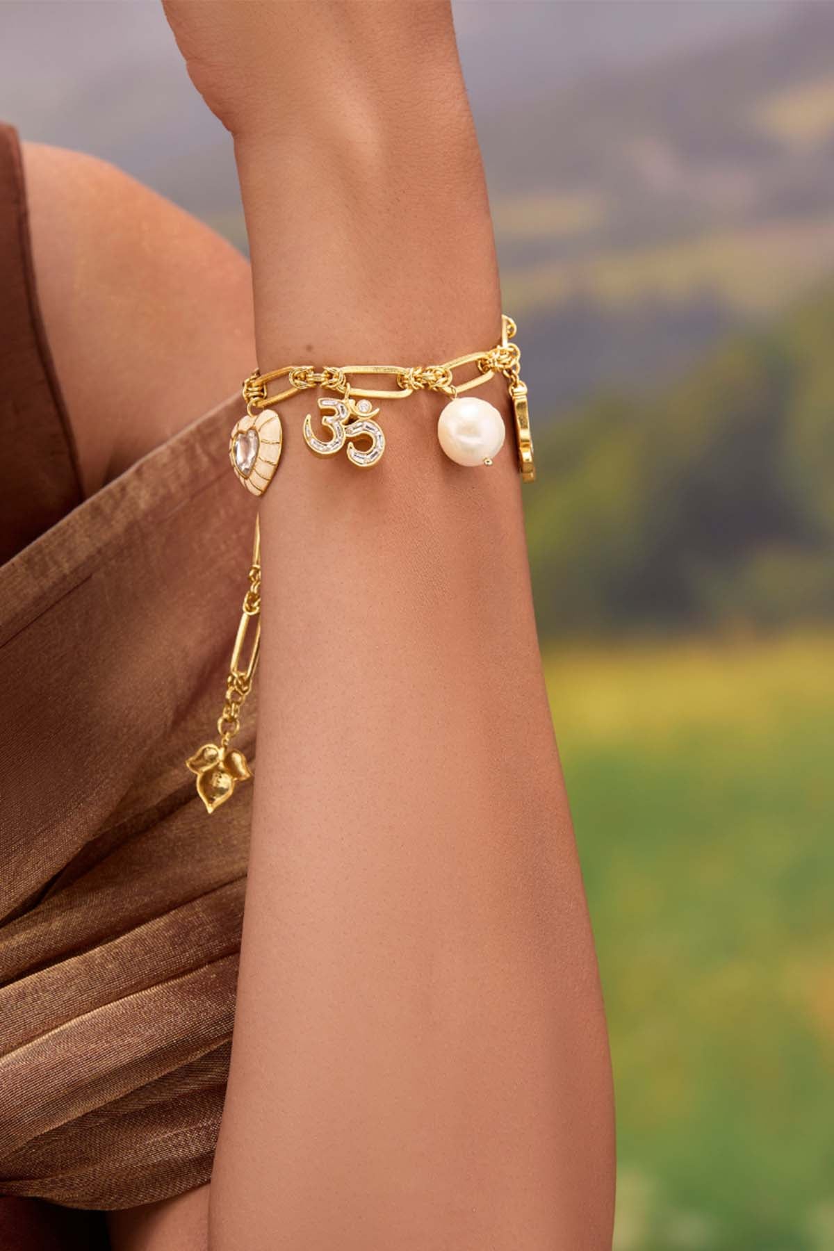 MNSH Shubh Polki Bracelet indian designer wear online shopping melange singapore 
