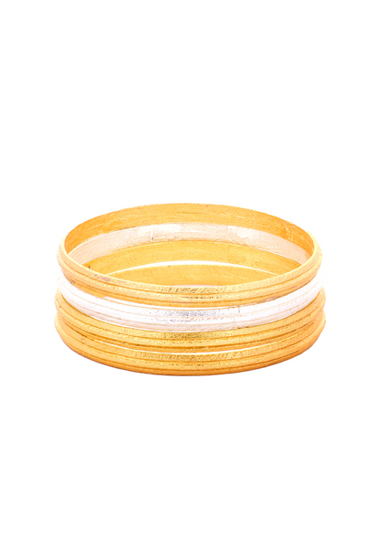 MNSH Textured Bangle Stack Gold Melange Singapore Online Shopping Indian Designer Wear Womenswear Resort Gifting