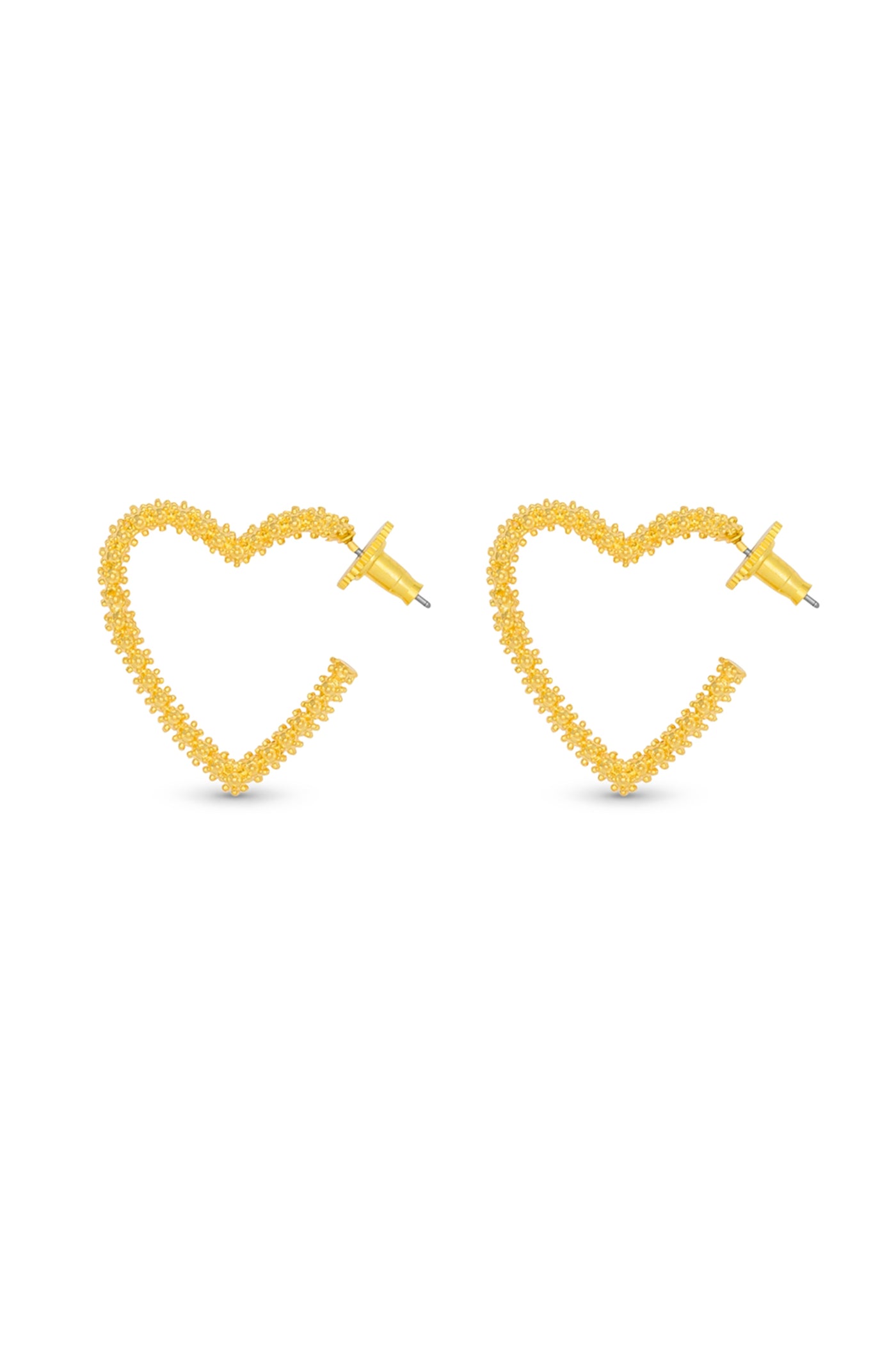 MNSH Textured Heart Earrings indian designer wear online shopping melange singapore