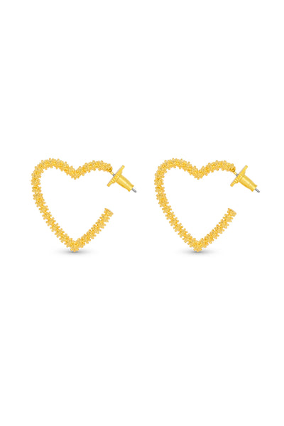 MNSH Textured Heart Earrings indian designer wear online shopping melange singapore