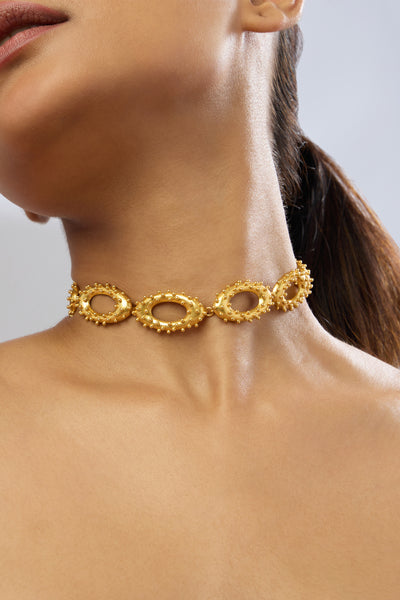 MNSH Vine Mini Oval Choker indian designer wear online shopping melange singapore