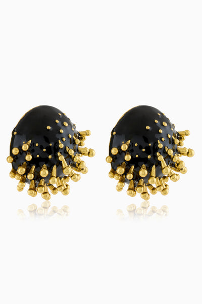MNSH Vine Round Studs Black indian designer wear online shopping melange singapore