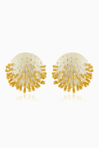 MNSH Vine Round Studs White indian designer wear online shopping melange singapore