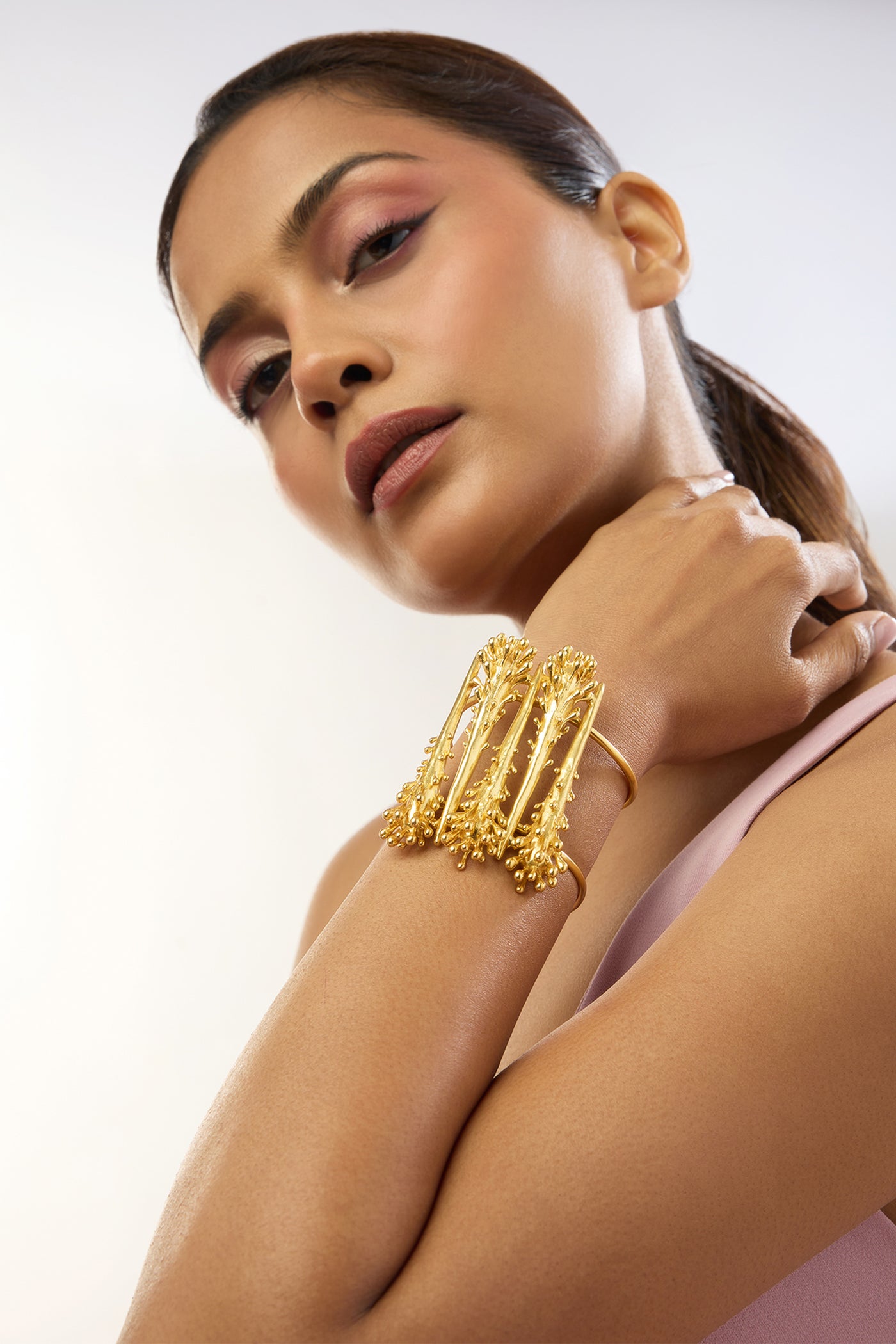 MNSH Vine Statement Cuff indian designer wear online shopping melange singapore