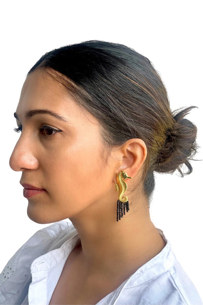 Maalicious Golden Seahorse Earrings indian designer wear online shopping melange singapore