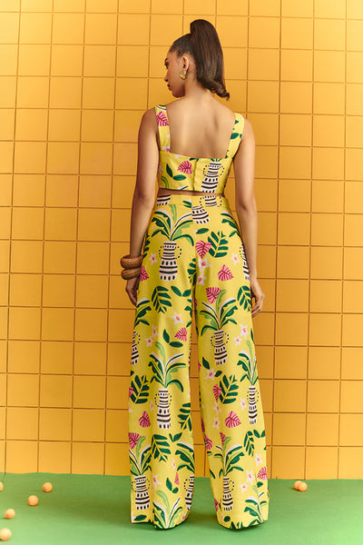 Maison Blu Bustier With Bold Statement Plus Flare Pants indian designer wear online shopping melange singapore