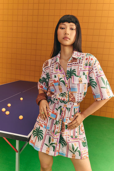 Maison Blu Cargo Dress With Bold Statements Buttons With Pocket Detailing indian designer wear online shopping melange singapore
