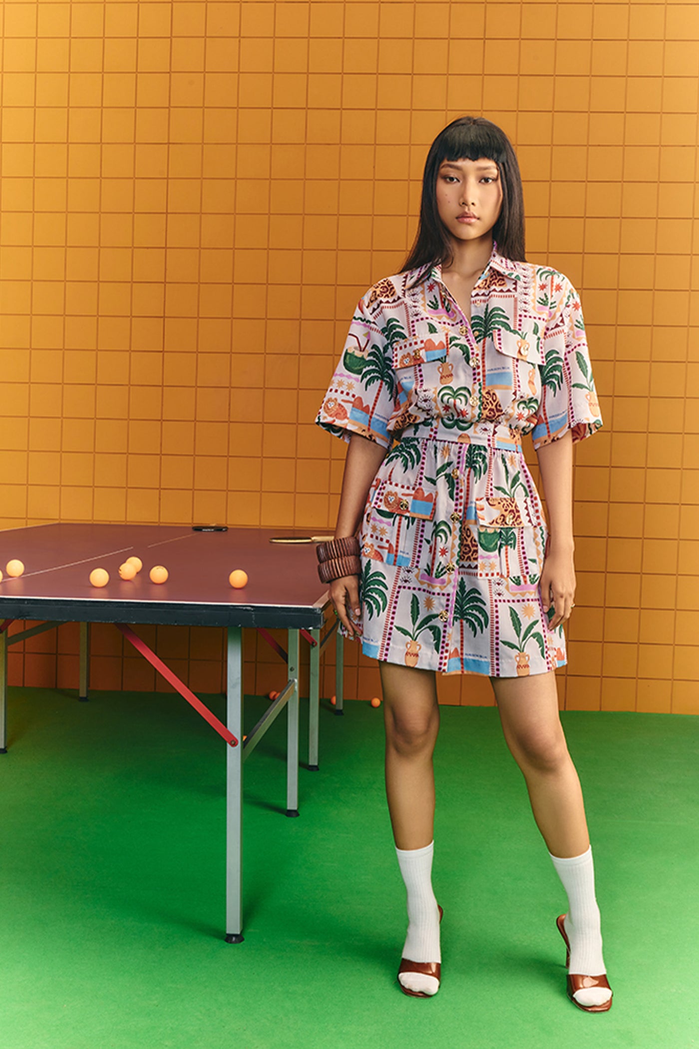 Maison Blu Cargo Dress With Bold Statements Buttons With Pocket Detailing indian designer wear online shopping melange singapore