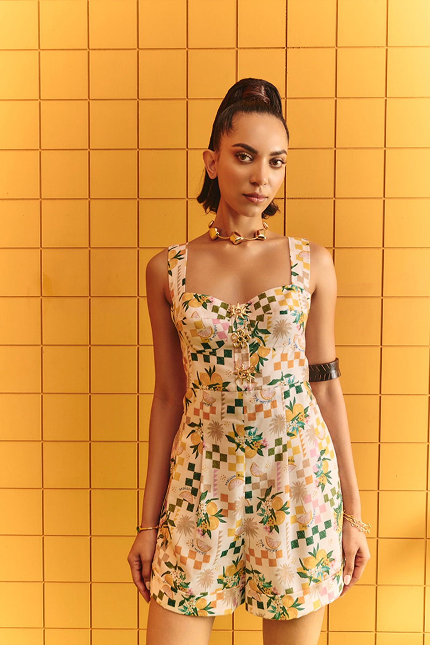 Maison Blu Corset Jumpsuit With Statement Buttons indian designer wear online shopping melange singapore
