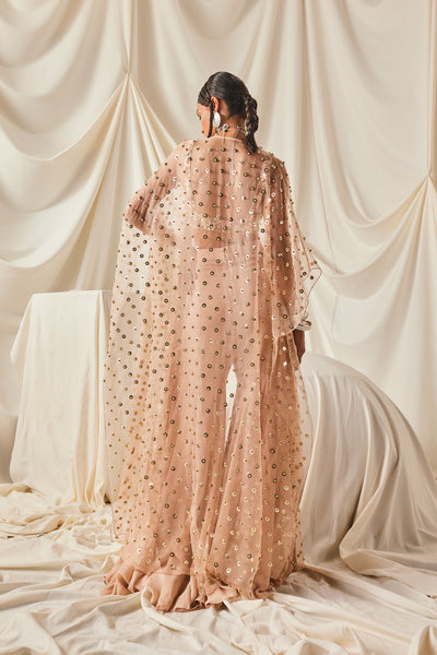 Maison Blu Nude Fully Embellished Gharara Set indian designer wear online shopping melange singapore
