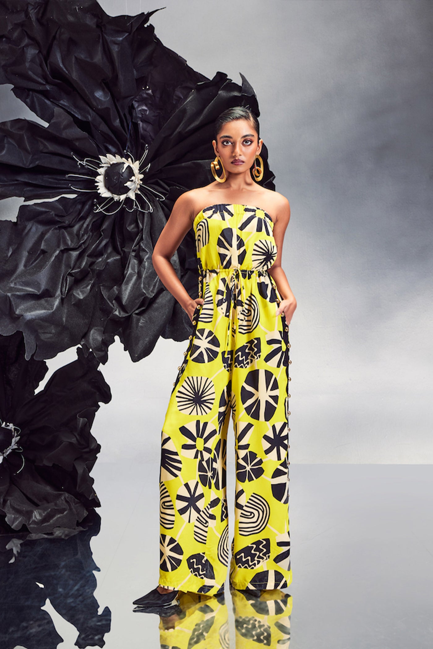 Maison Blu Rick Rack Studded Tube Jumpsuit indian designer wear online shopping melange singapore