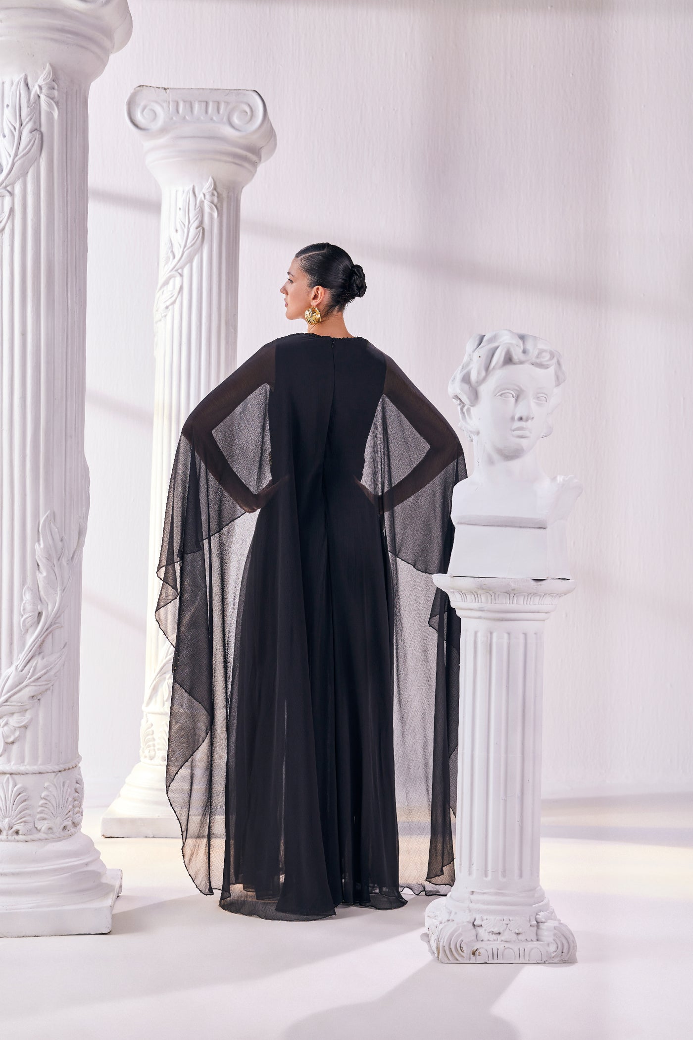 Mandira Wirk Black Kaftan Dress indian designer wear online shopping melange singapore