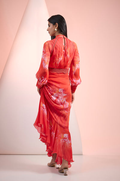 Mandira Wirk Chic Printed Dress Indian designer wear online shopping melange singapore