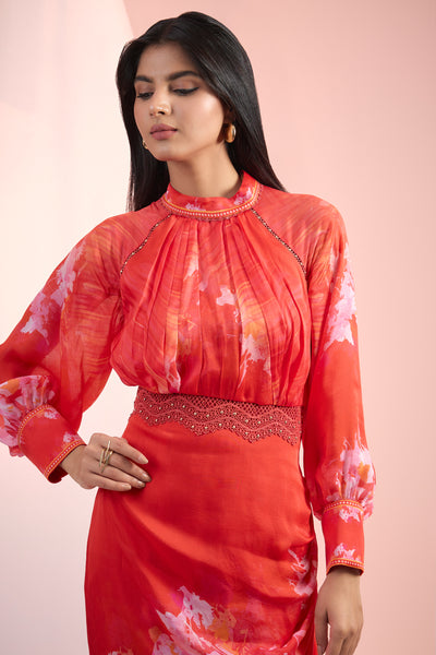 Mandira Wirk Chic Printed Dress Indian designer wear online shopping melange singapore