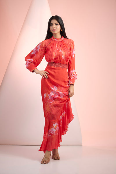 Mandira Wirk Chic Printed Dress Indian designer wear online shopping melange singapore