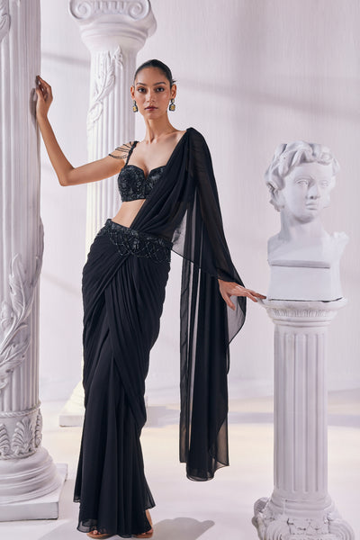 Mandira Wirk Draped Saree Set indian designer wear online shopping melange singapore