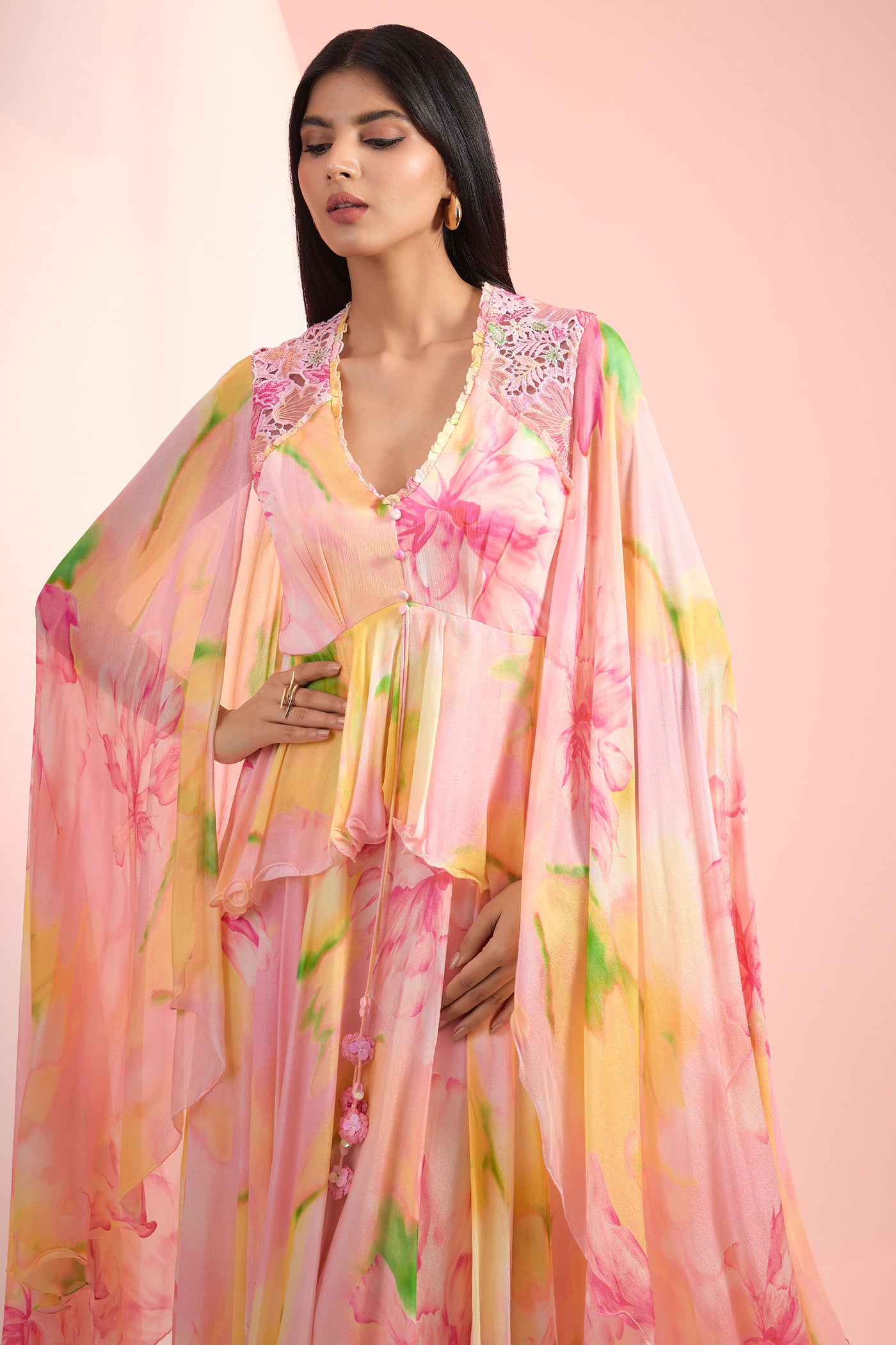 Mandira Wirk Elegant Printed Dress Indian designer wear online shopping melange singapore