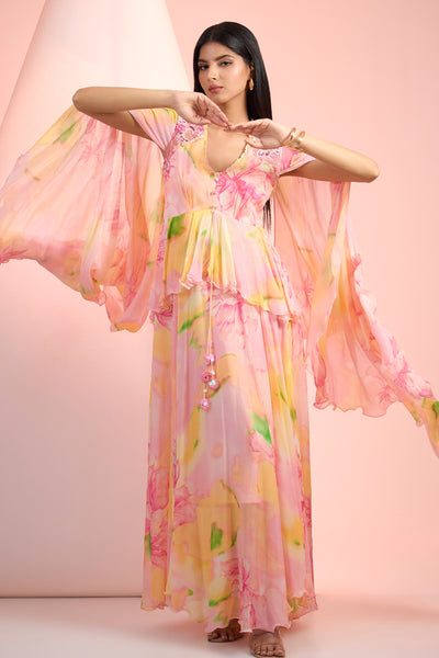 Mandira Wirk Elegant Printed Dress Indian designer wear online shopping melange singapore