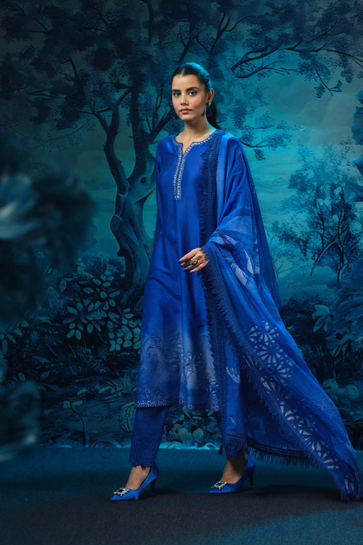 Mandira Wirk Iris Kurta Set indian designer wear online shopping melange singapore 