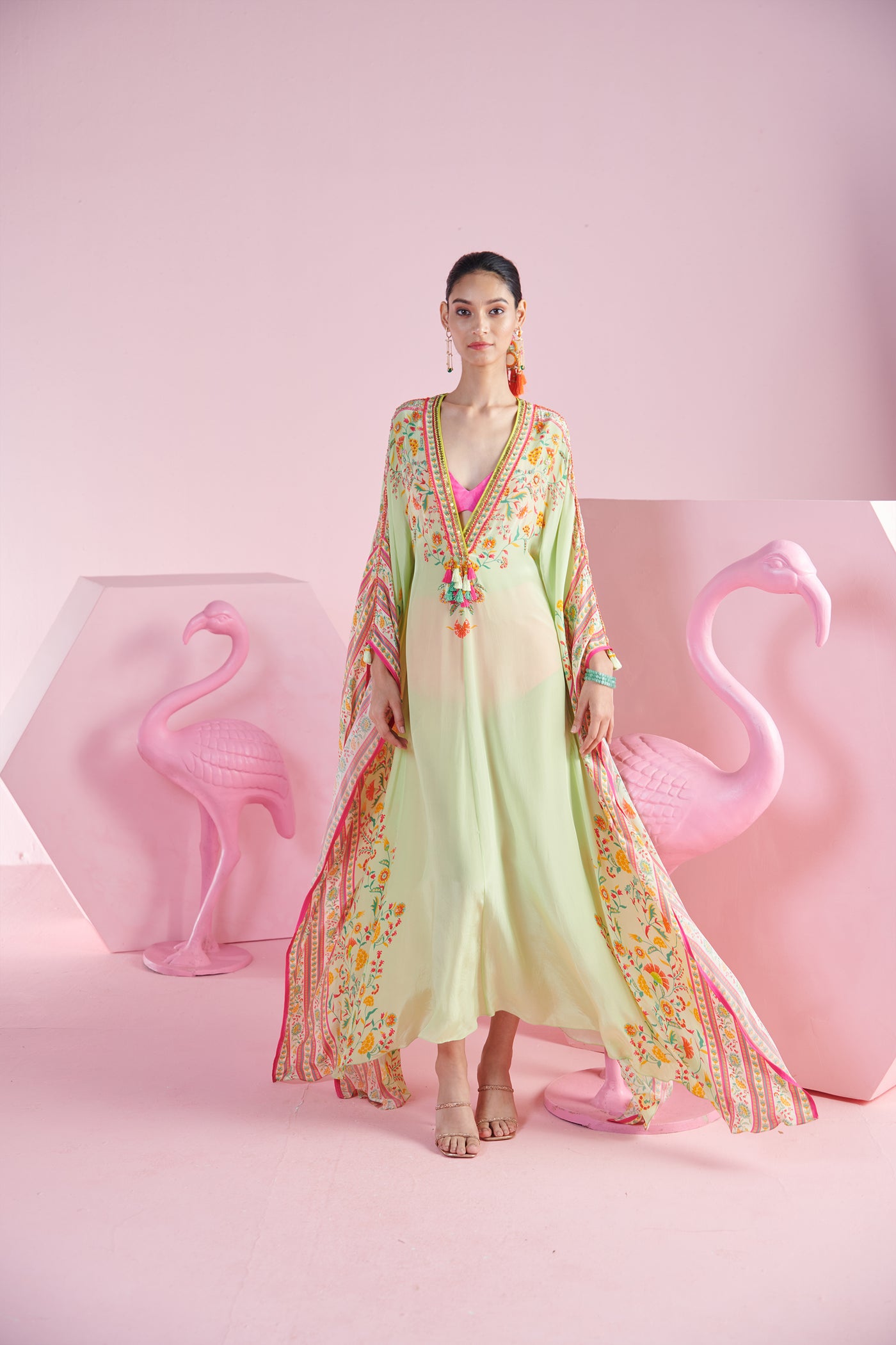 Mandira Wirk Nehir Kaftan indian designer wear online shopping melange singapore