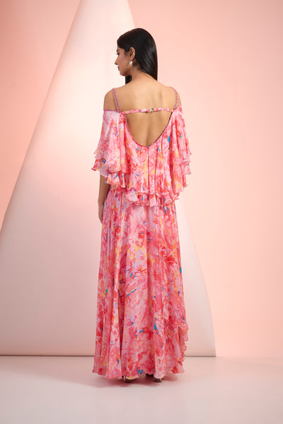 Mandira Wirk Off Shoulder Printed Dress Indian designer wear online shopping melange singapore
