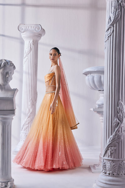 Mandira Wirk Ombre Lehenga Set indian designer wear online shopping melange singapore