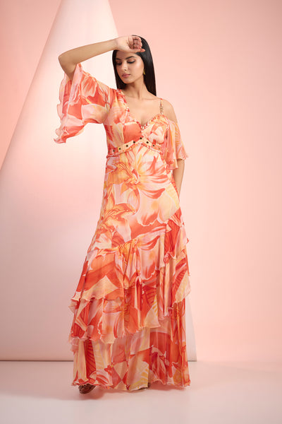 Mandira Wirk Printed Dress Indian designer wear online shopping melange singapore