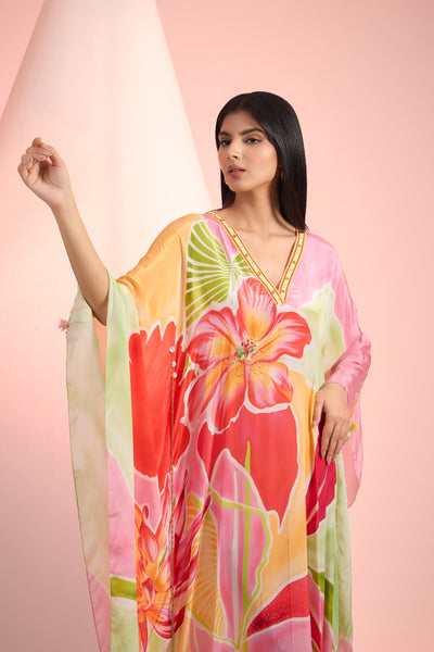 Mandira Wirk Printed Kaftan Indian designer wear online shopping melange singapore
