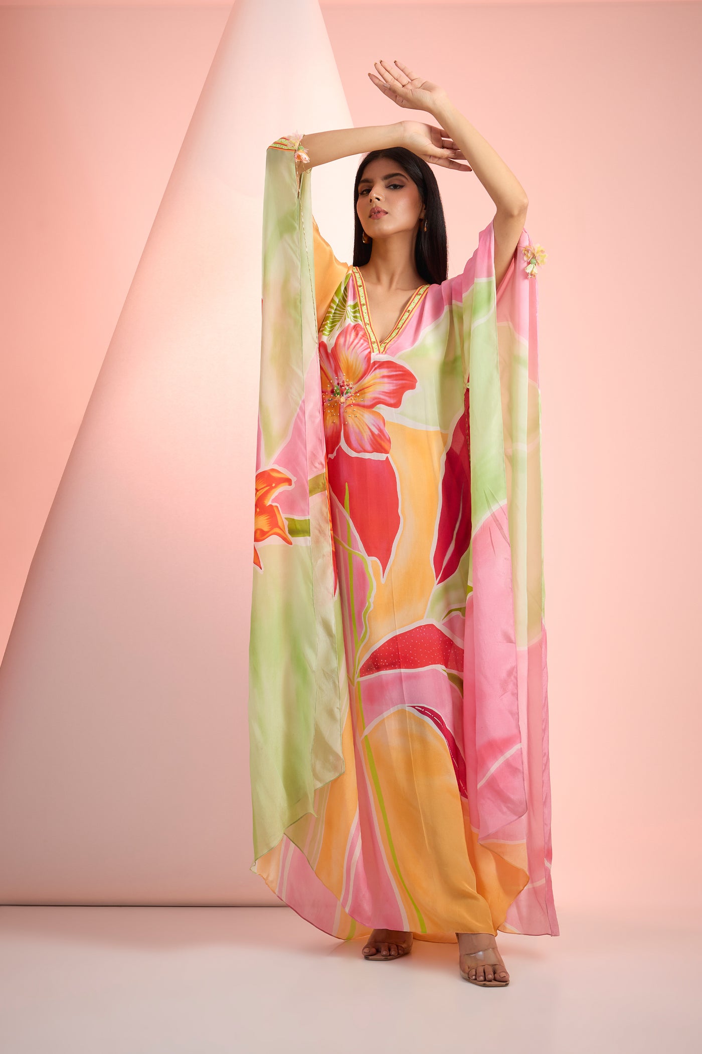 Mandira Wirk Printed Kaftan Indian designer wear online shopping melange singapore