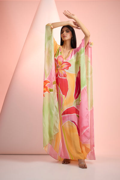 Mandira Wirk Printed Kaftan Indian designer wear online shopping melange singapore