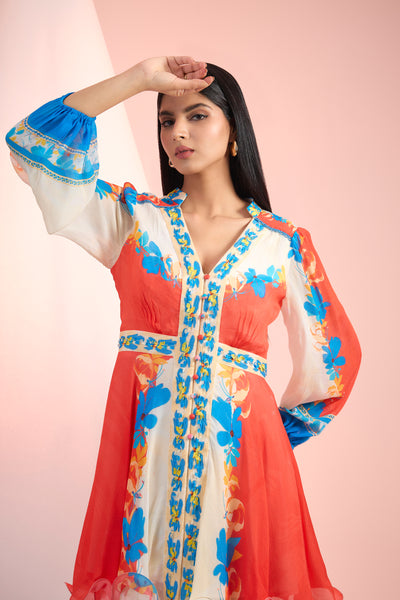 Mandira Wirk Printed Short Dress Indian designer wear online shopping melange singapore