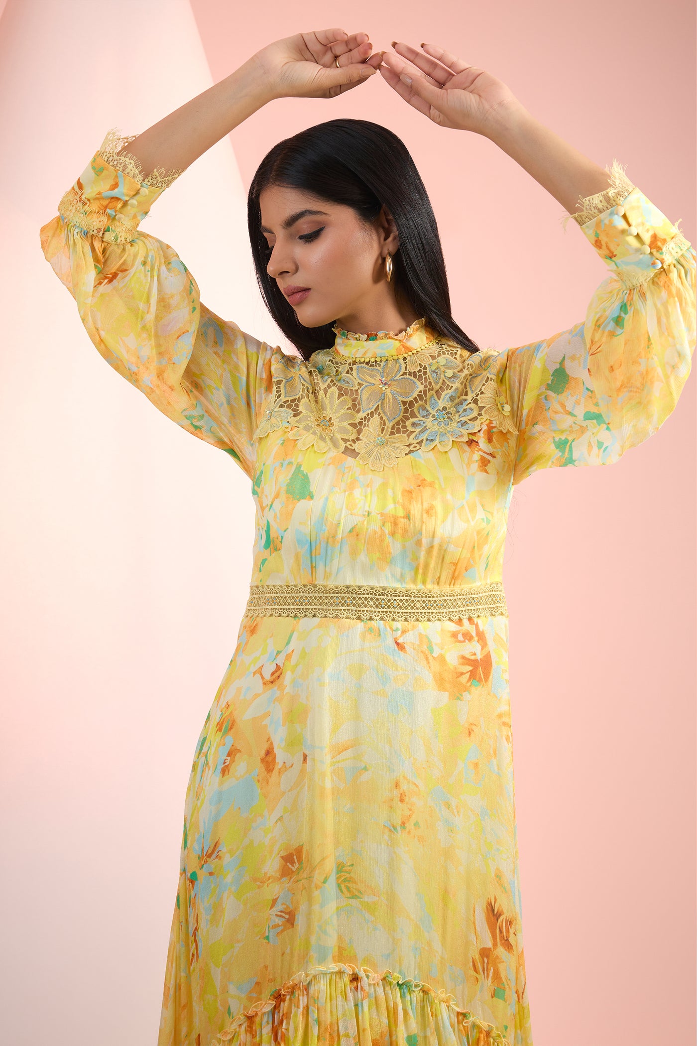 Mandira Wirk Printed Tier Dress Indian designer wear online shopping melange singapore