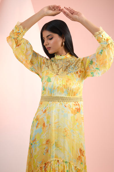 Mandira Wirk Printed Tier Dress Indian designer wear online shopping melange singapore