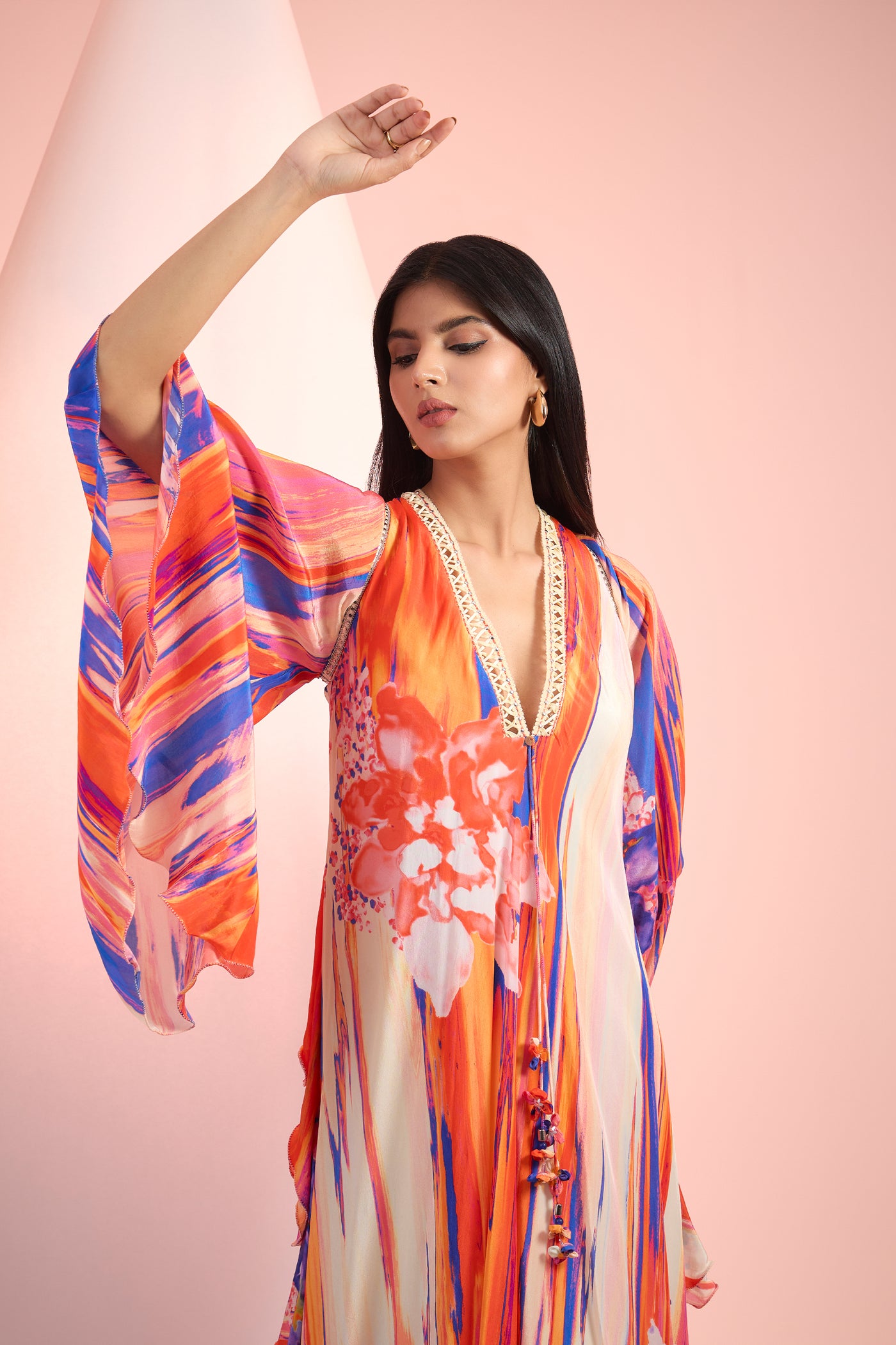 Mandira Wirk Red Blue Printed Dress Indian designer wear online shopping melange singapore