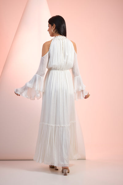 Mandira Wirk Shoulder Cut Out Long Dress Indian designer wear online shopping melange singapore