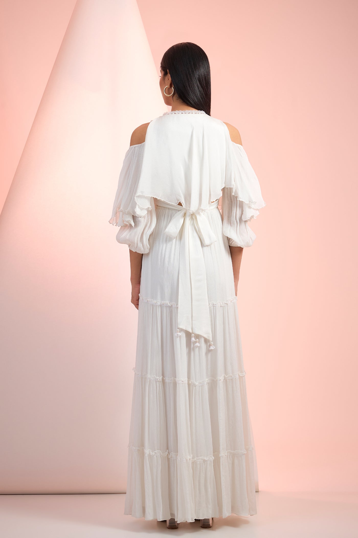 Mandira Wirk Solid Dress Off White Indian designer wear online shopping melange singapore