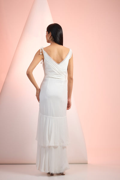 Mandira Wirk Two Tiered Solid Dress Indian designer wear online shopping melange singapore