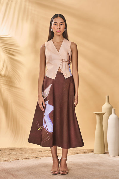 Masaba Apricot Mirage Waist Coat indian designer wear online shopping melange singapore