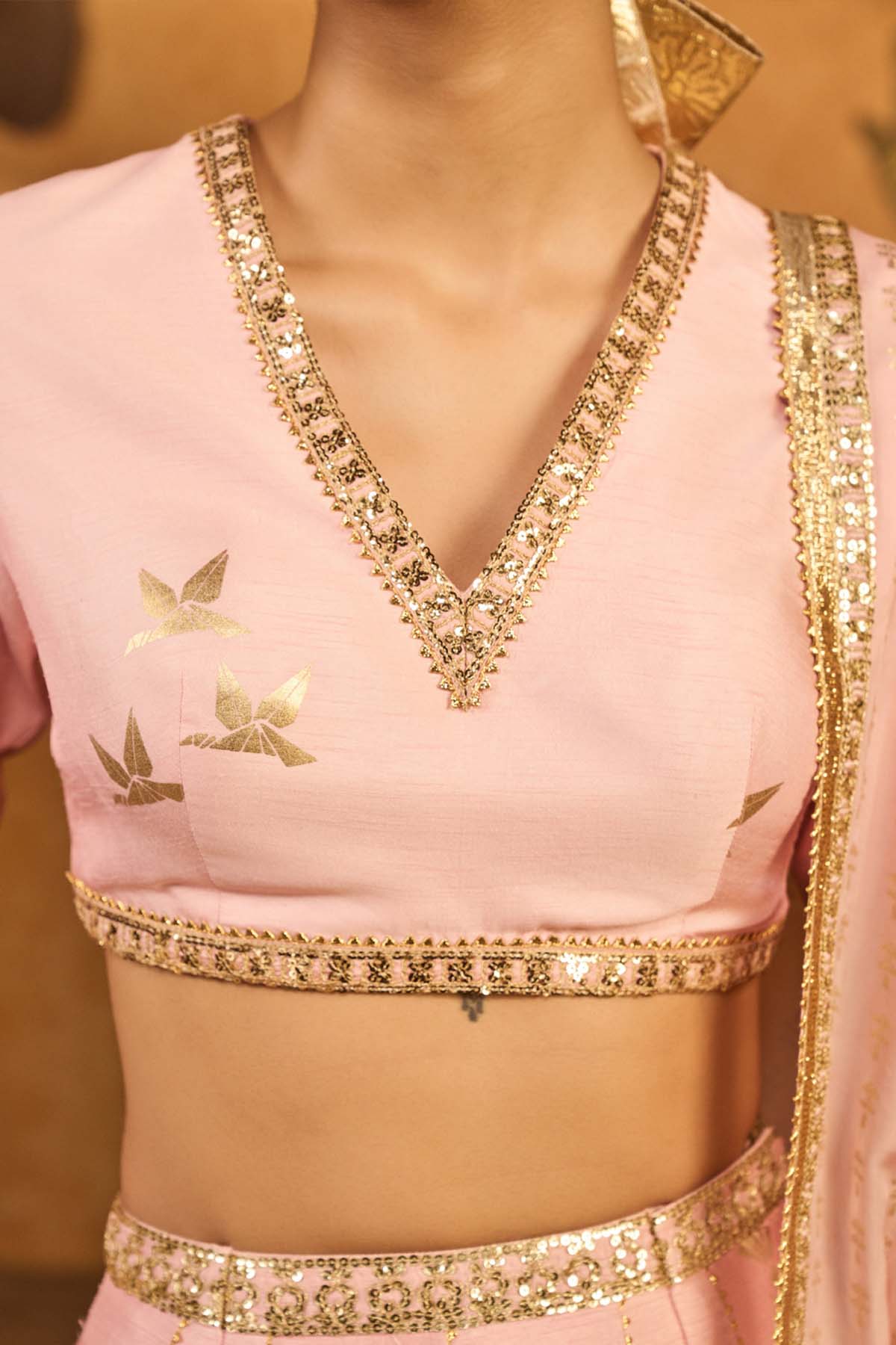 Masaba Baby Pink Mandarin Sky Lehenga Set indian designer wear online shopping melange singapore 
