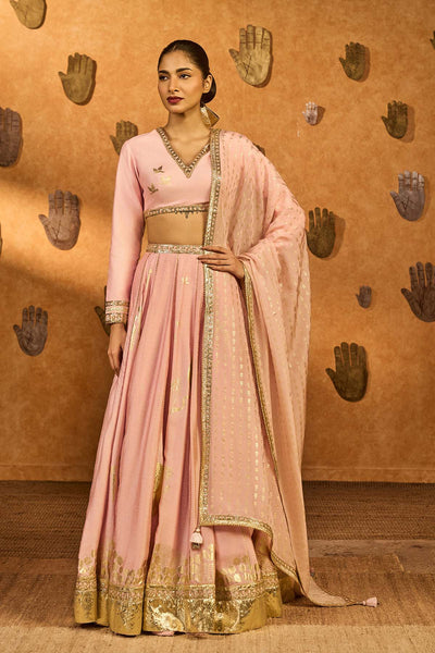 Masaba Baby Pink Mandarin Sky Lehenga Set indian designer wear online shopping melange singapore 
